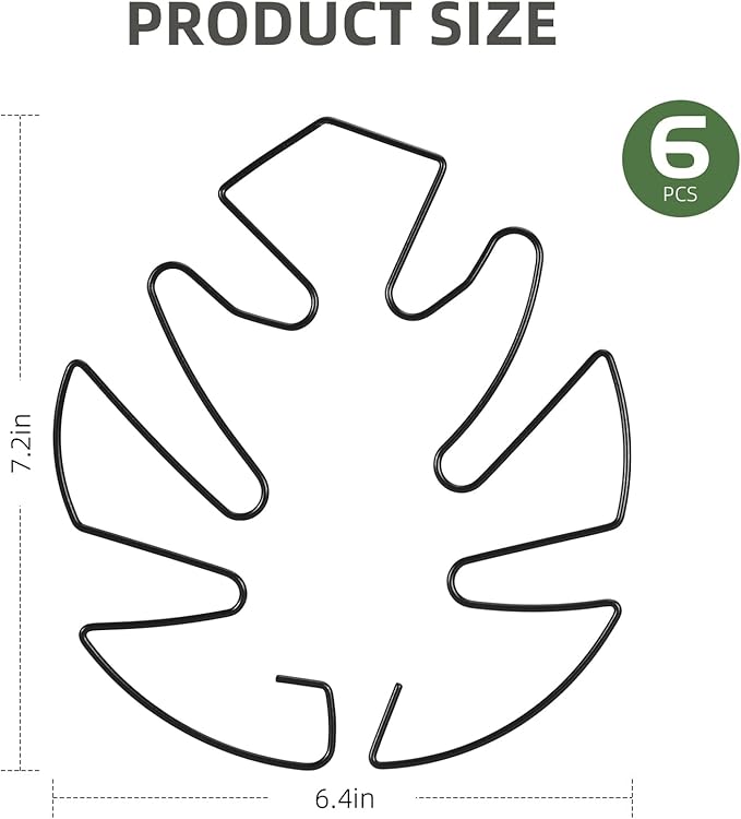 6PCS Iron Monstera Plant Support, Uniquely Designed Indoor Plant Accessories, Stable Plant Support Stakes for Indoor Plant, Turtle Shell Bamboo Clamp Set for Thriving Growth Rootora