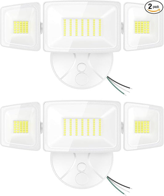 Onforu 2 Pack 75W Flood Lights Outdoor, 7000LM LED Flood Lighting Outdoor Switch Controlled, IP65 Waterproof Exterior Floodlight Fixture with 3 Adjustable Heads, 6500K Security Light for Garage Yard Onforu