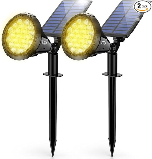 Solar Spot Lights Outdoor, 21 LEDs Solar Landscape Lights Auto On/Off with 3 Modes, IP67 Waterproof Solar Yard Spotlight Wall Lights, 2-in-1 Solar Outdoor Lights for Garden, Pathway, Pool XTGTP