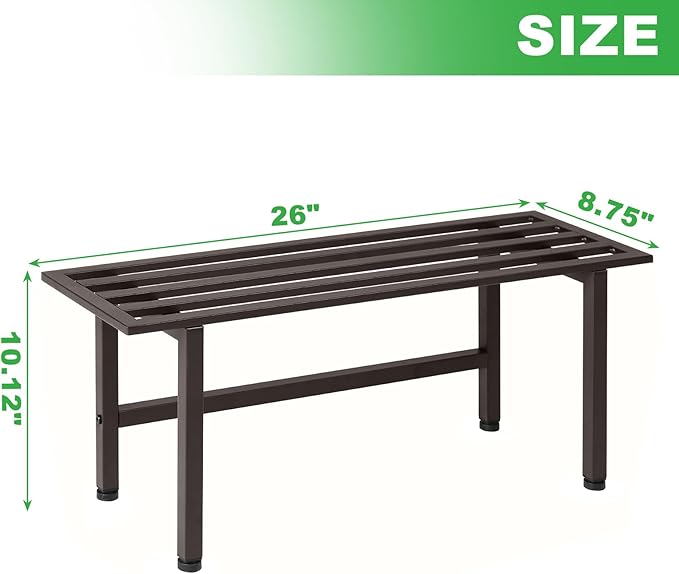 2 Pack Metal Plant Stand Outdoor Plant Shelf Indoor,1 Tier Heavy Duty Plant Stands for Multiple Plants,26" L x 10.12" H x 8.75" W,Coffee Dipion