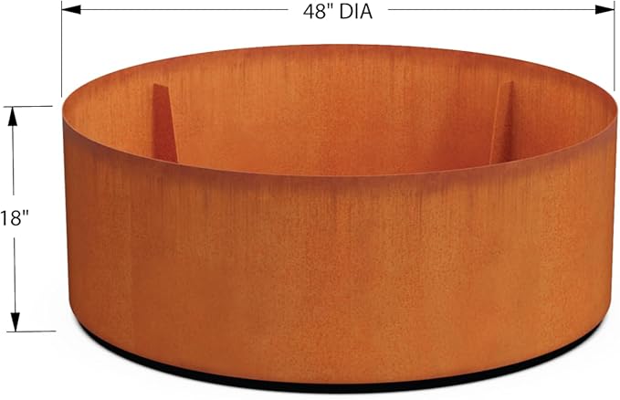 PLANTERCRAFT Corten Steel Metal Planter Box, Round Sizes, Modern Garden Steel planters for Commercial and Residential Outdoor Use. Plantercraft