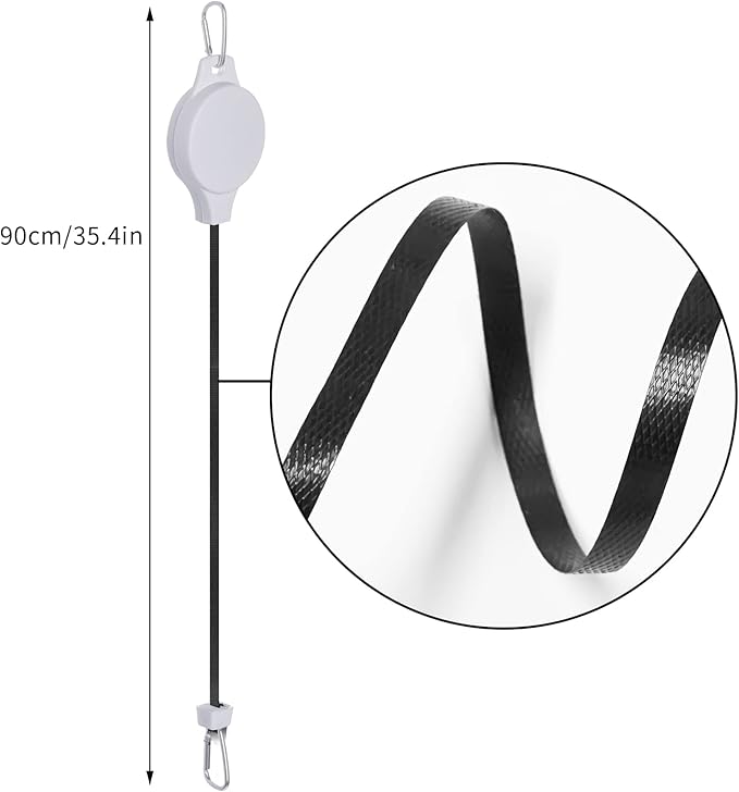 6 Pcs Retractable Plant Hanger, Easy Reach Plant Pulley Adjustable Height Wheel for Hanging Plants - Heavy Duty for Garden Baskets Pots & Birds Feeder - White Haakong