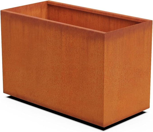 Plantercraft Large Rectangular Planters for Outdoor Plants - 36x18x24 Inch Corten Steel Planter | Extra Large Outdoor Planters for Patio Privacy & Modern Landscape Design Plantercraft
