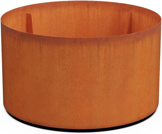 PLANTERCRAFT Corten Steel Metal Planter Box, Round Sizes, Modern Garden Steel planters for Commercial and Residential Outdoor Use. Plantercraft
