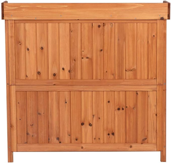 GDLF Outdoor Garden Patio Wooden Storage Cabinet Furniture Waterproof Tool Shed with Potting Benches Outdoor Work Station Table (Natural) GDLFGoodLife