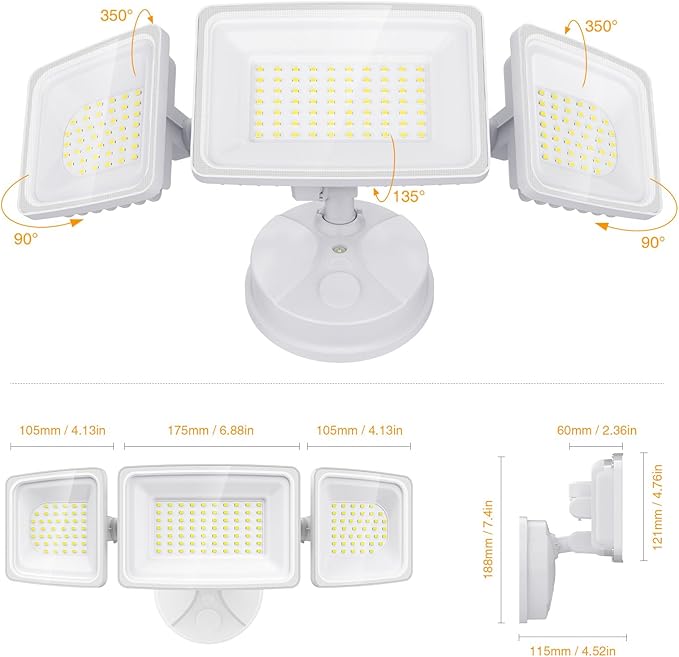 Onforu 130W LED Security Light, 13000LM Outdoor Indoor Flood Light Switch Controlled, IP65 Waterproof LED Exterior Floodlight, 6500K White Wall Mount Security Lighting for Entryway,Garage,Yard,Eave Onforu