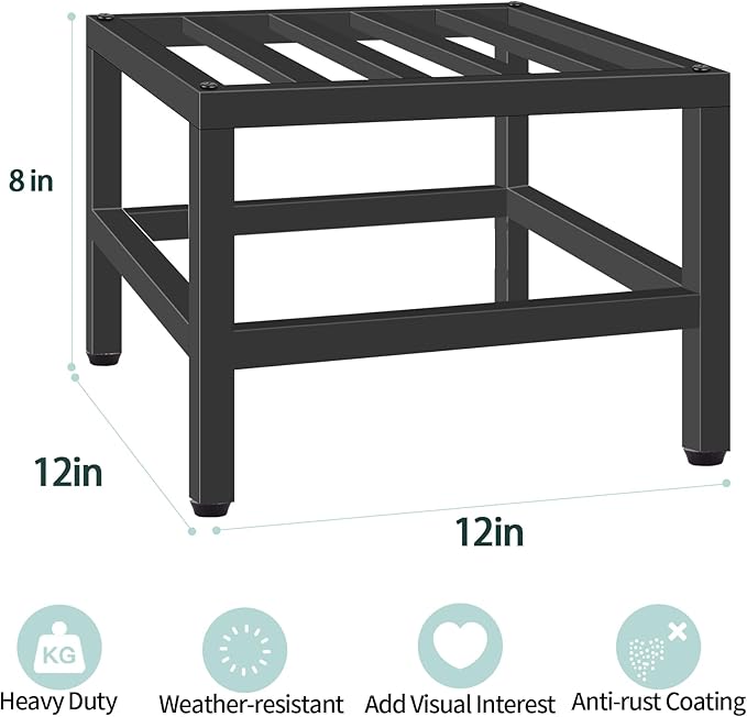 Plant Stand Indoor Outdoor, 2 Pcs Heavy Duty Plant Stands Metal Pedestal Stand for Indoor Outdoor, Wrought Iron Flower Stand Display Planter Shelf for Garden Deck Living Room Lilybud--lily