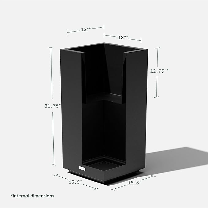 Veradek Block Series Pedestal Planter - Tall Planter for Indoor or Outdoor Front Porch | All-Weather Use with Removable Insert Bucket | Modern Décor for Flowers, Tall Trees, Faux Plants VeradekOutdoor