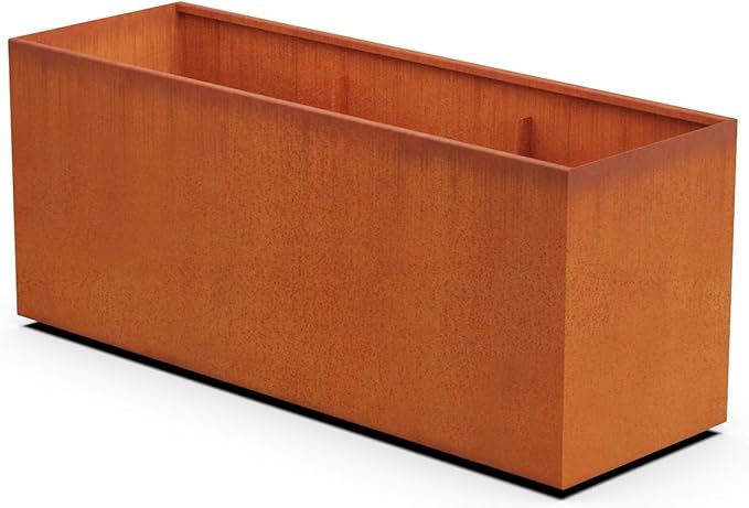 Plantercraft Large Rectangular Planters for Outdoor Plants - 72x24x30 Extra Large Corten Steel Planter Box for Patio Privacy Screen or Raised Garden Bed | 11-Gauge Heavy Duty Metal Plantercraft