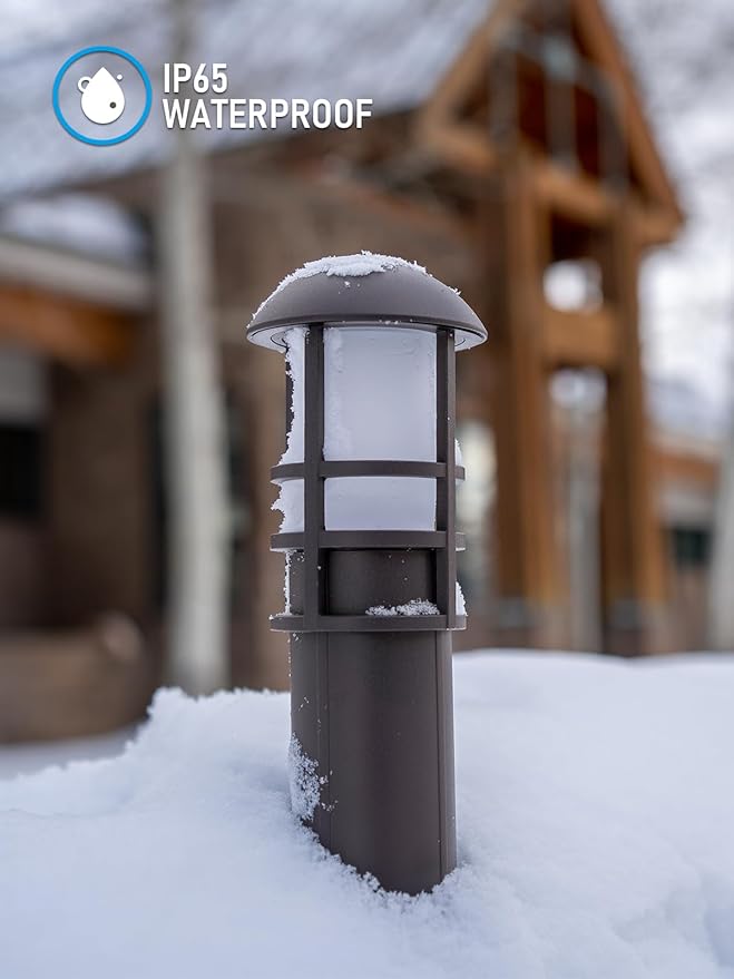 LEONLITE 8-Pack Low Voltage Landscape Lights Pathway, 3W 12V LED Path Lights, CRI90+, IP65 Waterproof Walkway Light, ETL Listed, Oil Rubbed Bronze Aluminum Housing, 3000K Warm White LEONLITE