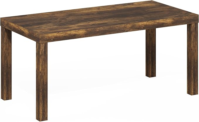 Furinno Classic Coffee Table, Modern Rectangle Coffee Table with 1.8" Triple Thick Tabletop, Side Table, Toolless Assembly, for Living Room, Home Office, Amber Pine Furinno-FitsYourSpaceFitsYourBudget