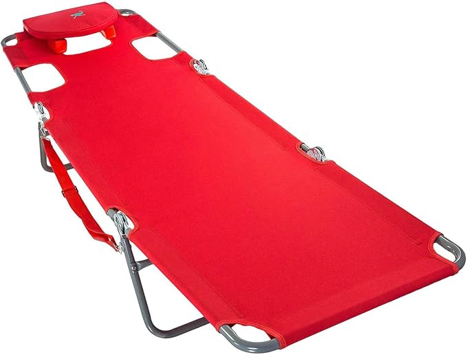 Ostrich The Original Chaise 72 x 22 Inch Lounge Portable Reclining Lounger, Outdoor Patio, Beach, Lawn, Camping, or Pool Tanning Chair, Red OstrichProducts
