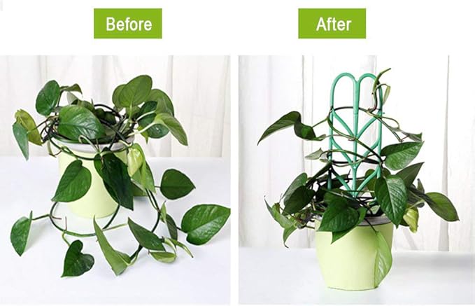 Garden Trellis for Climbing Plants 6 PCS Plastic Indoor Trellis for Potted Plants Green Stackable Mini Climbing Plant Stupport DIY Flower Pot Support for Pea Vegetable Clematis (6 Packs) Jashem