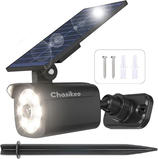 Solar Motion Light Outdoor, Solar Spotlight with Motion Sensor, IP67 Waterproof Solar Power Security Light, 360° Rotatable for Garden, Yard, Pathway, Fence, Driveway, 1200LM(1 Pack) Chasikeo