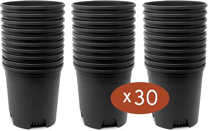 Wholesale Nursery Pot in Bulk 30-Pack 1.5 Gallon Plastic Planters for Outdoor Indoor Plants Gardening Flower Pots with Drainage Holes Color Black CottaPlanters