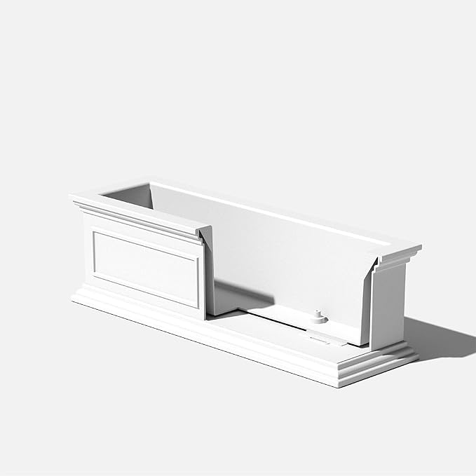 Veradek Brixton Window Box Plastic Planter - Large Rectangular Planter for Outdoor Balcony/Windowsill | Crack-Resistant All-Weather | Classic Estate Design for Flowers, Herbs, Succulents VeradekOutdoor