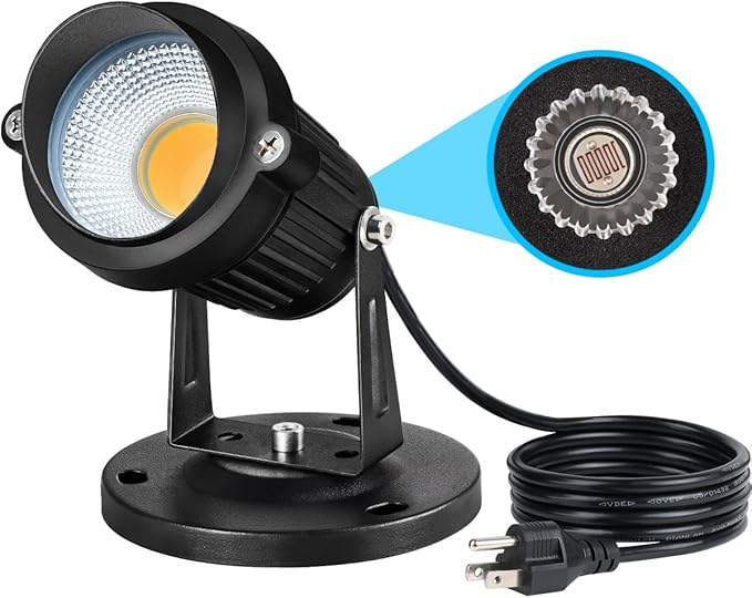 SUNVIE Dusk to Dawn Outdoor Lighting 120V LED Spot Lights Outdoor Landscape Spotlights with Photocell Sensor Waterproof Outdoor Spot Lights for Yard 7W Outdoor Spotlight Flag Light for Garden Tree SUNVIE