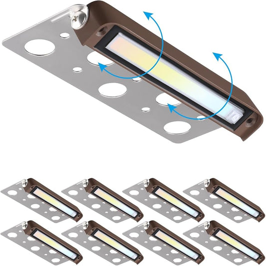 LEONLITE 8-Pack Premium Series 5CCT 7 Inch LED Hardscape Lighting Swivel, 2200K/2700K/3000K/4000K/5000K Selectable, Retaining Wall Light Low Voltage, 12V Paver Light, 4.5W Outdoor Step Light, ETL LEONLITE