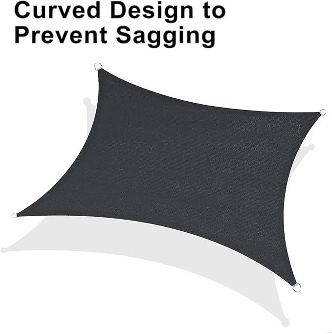 LOVE STORY Custom Size 5'x9' Graphite Grey Sun Shade Sail Rectangle UV Block Canopy Patio Sail Sunshades Fabric for Outdoor Garden Carport (We Make Custom Size) LOVESTORY