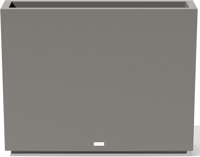 Veradek Block Series Span Plastic Planter - Tall Rectangular Planter for Indoor or Outdoor Patio/Porch, Gray, 30" in Height, 10" in Width, 38" in Length VeradekOutdoor