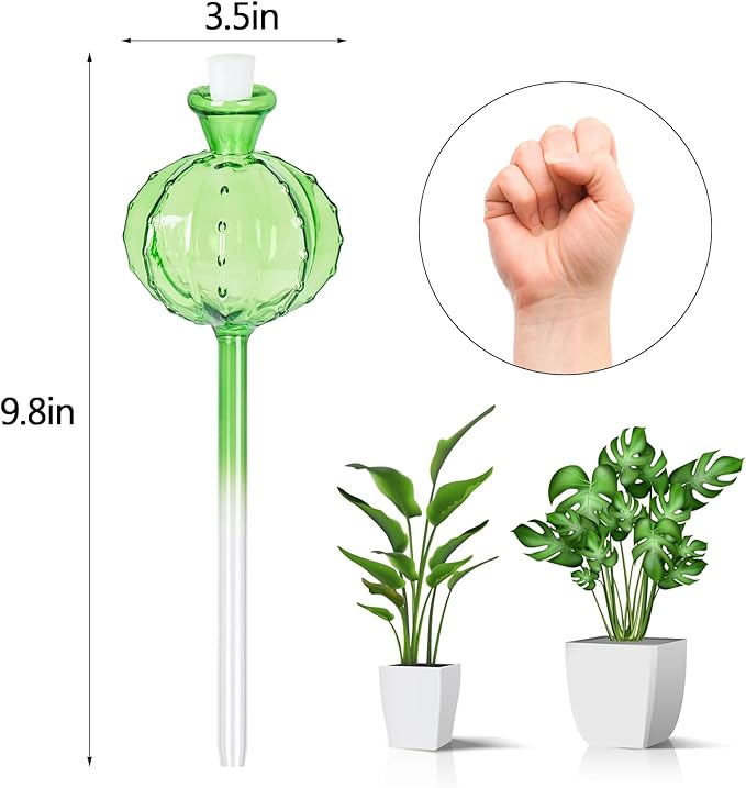 Self Watering Planter Insert. Plant Watering Devices. Plant Watering Bulbs. 3-PCS Plant Watering Globes. Cactus Shape Self Watering Globes KGCCIZI