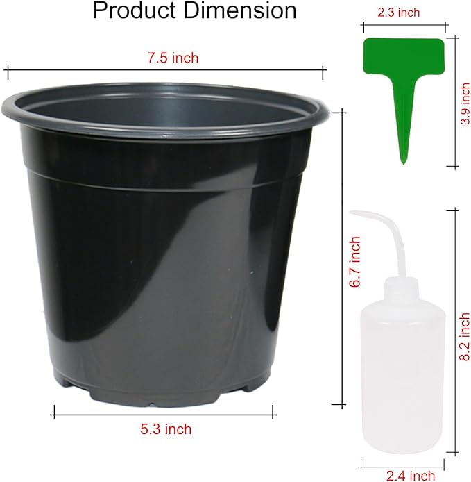 32-Pack 1.5 Gallon Nursery Pots, Thickened Soft Seed Starting Container for Indoor Outdoor Plants,Seedlings, Vegetables, Succulents and Cuttings (Black) Niiiice