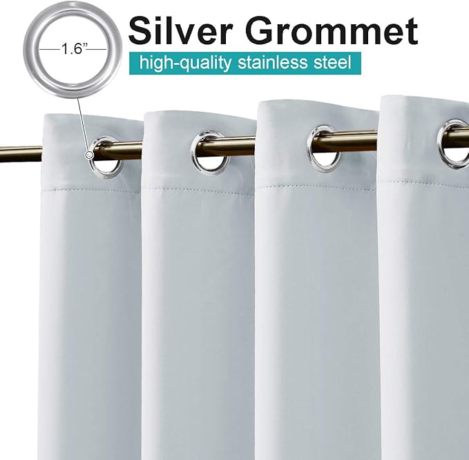 NICETOWN Patio Curtain Room Divider Waterproof, Rustproof Grommet Top Sunlight Blocking Heavy Weight Room Divider Drape for Bedroom, Living Room, Pergola, W84 x L108, Greyish White, 1 Panel NICETOWN