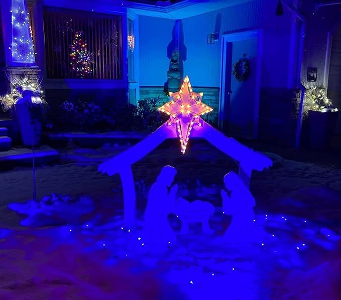 TOVEENEN 25W Color LED Outdoor Landscape Spotlight - Waterproof RGB Spot Lights for Yard Tree House Halloween Christmas, Dual Mode, 120V 25W TOVEENEN