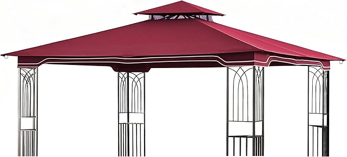 SCOCANOPY Replacement Gazebo Canopy for 10 x 12 Regency II Patio Gazebo Model L-GZ798PST,A101004104,A101004105,(Burgundy) SCOCANOPY