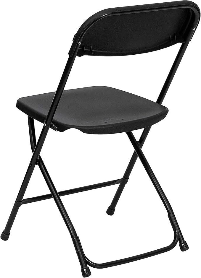 Flash Furniture Hercules Series Plastic Folding Chair - Black - 650LB Weight Capacity Comfortable Event Chair - Lightweight Folding Chair FlashFurniture