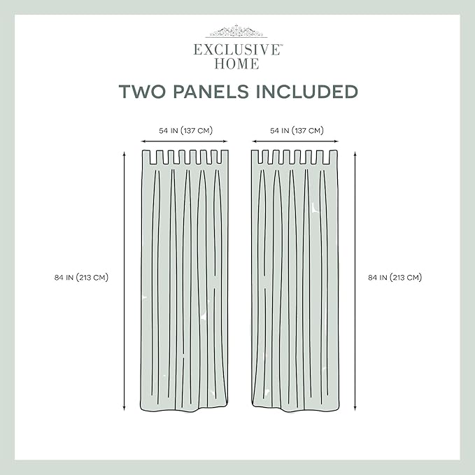 EXCLUSIVE HOME Cabana Solid Indoor/Outdoor Light Filtering Hook-and-Loop Tab Top Curtain Panel Pair, 54"x84", Winter White Exclusive+Home