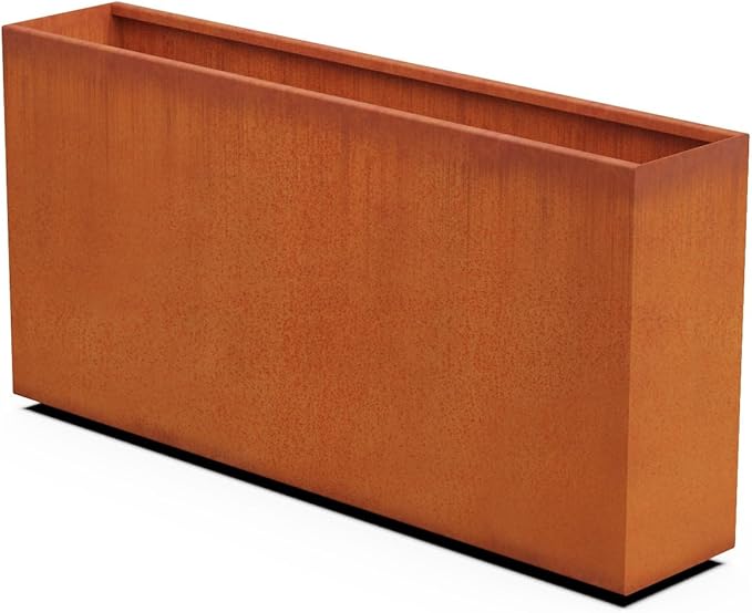 Plantercraft Large Rectangular Planters for Outdoor Plants Corten Steel Planter Box 60x12x30 Inch | Extra Large Metal Planter for Patio, Deck & Landscape Definition Plantercraft
