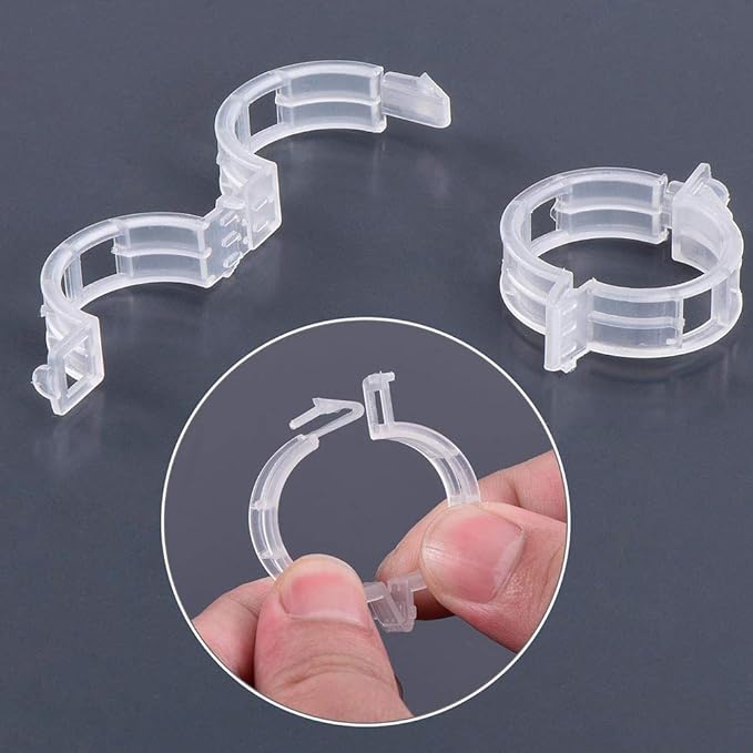 300Pcs Plastic Plant Clip, Plastic Trellis Plant Support Clips for Support, Garden Clips for Climbing Plants, Plastic Trellis Clips Plant Support Clips Vegetables Grape Vine Tomato Plant Fixing Clips Rootora