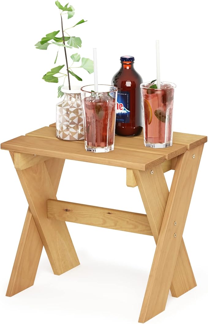 Furinno Tioman Outdoor Side Table Flower Stand, Pine Wood Furinno-FitsYourSpaceFitsYourBudget