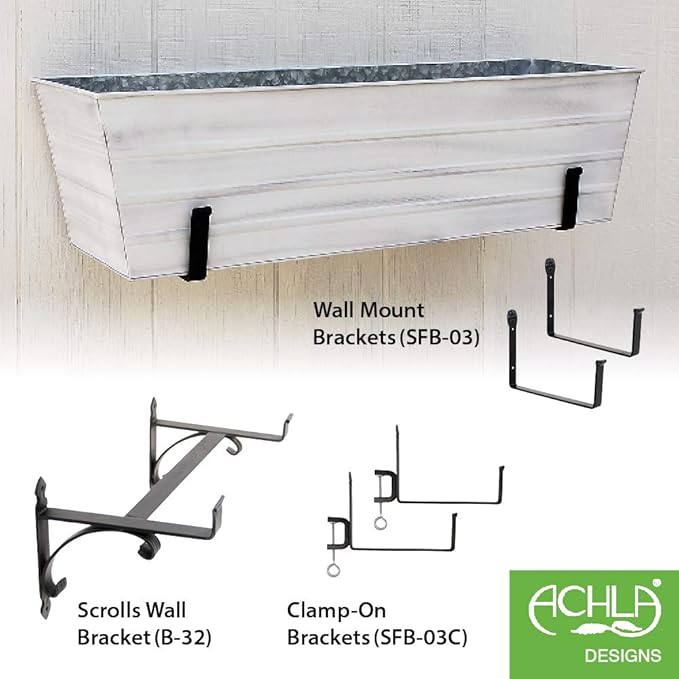 Achla Designs C-21W Window Box, Large, White ACHLADesignsHomeGarden