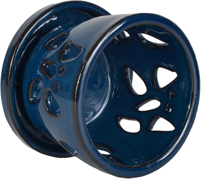 W&W Orchid Pot with Holes and Saucer for Repotting, Blue, 5 Inch WWHomeDecor