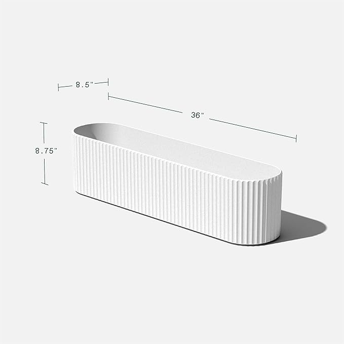 Veradek Demi Series Window Box Planter - Long Planter Box for Windowsill/Balcony | Durable Plastic-Stone Composite Material | Modern Décor for Flowers/Herbs VeradekOutdoor
