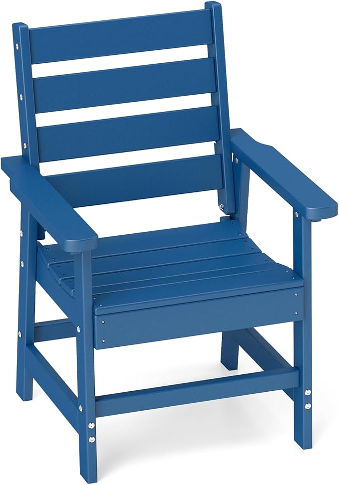 GREENVINES Outdoor Dining Chair | HDPE | Patio Chairs | All-Weather | Blue GreenVines