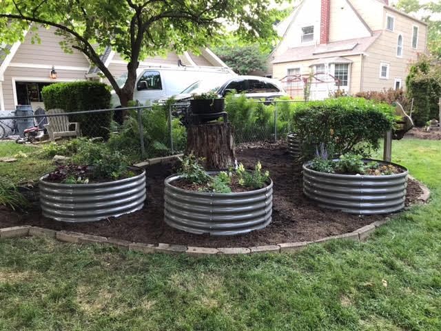 A ANLEOLIFE 8-Pack 4X4X1.5ft & 74x74x18in Deep Root Galvanized Raised Garden Beds Outdoor for Planting Vegetables Flowers Herb, Quartz Grey AAnleolife