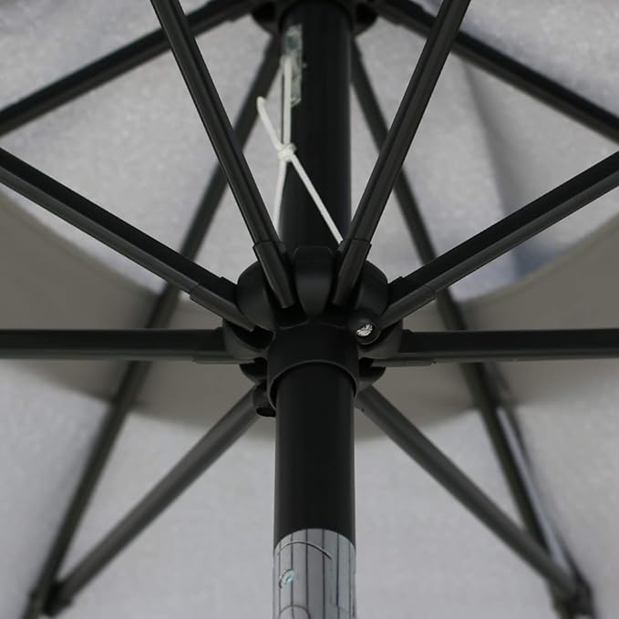 Sunnyglade 9Ft Patio Umbrella Outdoor Table Umbrella with 8 Sturdy Ribs (Dark Gray) Sunnyglade