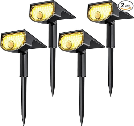 AloftSun Solar Motion Sensor Outdoor Lights,Waterproof Motion Sensor Spot Lights- 30 LED/3 Modes Solar Powered Spotlights,Landscape Lighting for Yard and Garden,Warm White,4 Pack AloftSun