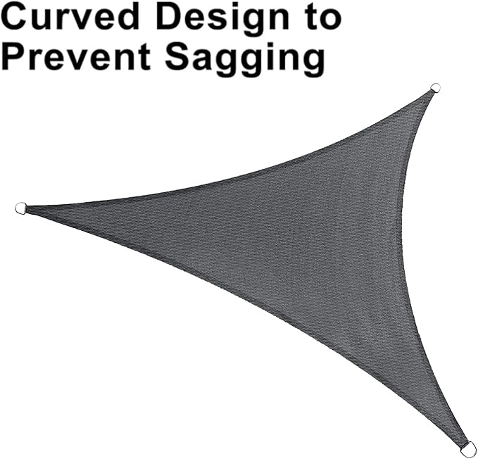 LOVE STORY Custom Size 13'x13'x13' Dark Grey Sun Shade Sail Triangle Sunhsade Fabric Awning Canopy for Patio Backyard Carport Pergola (Customized) LOVESTORY