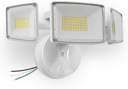 Onforu 100W 11000LM Flood Lights Outdoor, Brightness Security LED Flood Lights with 3 Adjustable Heads, Switch Controlled, IP65 Waterproof 6500K Outside Exterior Flood Light for Yard Garage Eave Patio Onforu