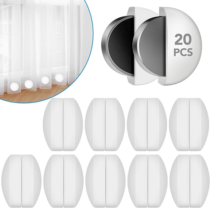 20 Pcs Shower Curtain Weights，Silicone Wrapped Heavy Duty shower curtain magnets，Curtain Weights Heavy Outdoor，Prevent Curtain Liner from Blowing Around, Work for Drapery, Flag, Tablecloth(10 Pairs) YixangDD