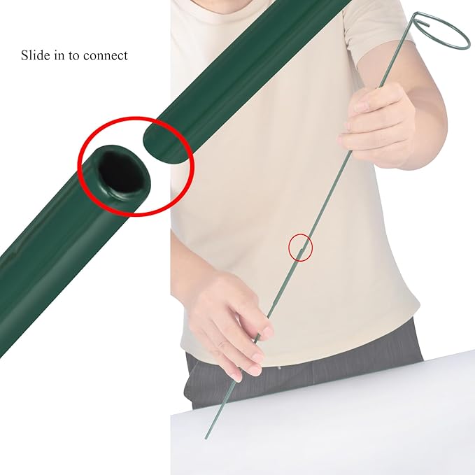 Plant Stake Support - 6 Pack Adjustable Height 16" or 30", Garden Support Stake Plant Cage Support Rings, Single Stem Plant Support Stakes, for Flowers Amaryllis Tomatoes Peony Lily Rose (30inch) RAIKEDR