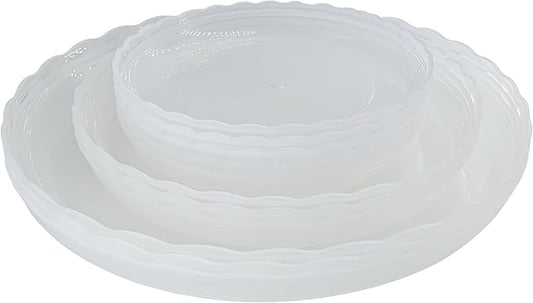 12Pcs Clear Plant Saucer, 6 8 10 Inch Durable Plastic Plant Tray, Round Plant Pot Saucers, Drip Tray for Indoor and Outdoor Garden, Clear Lifecouldbesointeresting