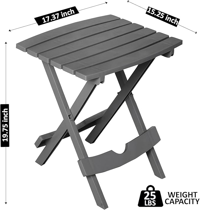 Adams Quik-Fold® Side Table - Charcoal Adams