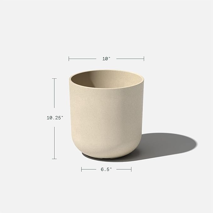 Veradek Mason Series Lima Planter - Round Planter for Indoor or Outdoor Porch/Garden | Made from Plastic-Stone Composite with Drainage Holes | Modern Décor for Succulents, Flowers, Small Plants VeradekOutdoor