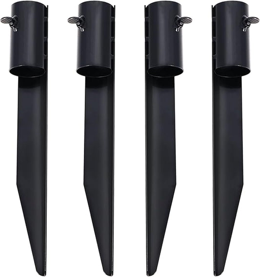 Steel Torch Stakes for Tiki Torches, Freestanding Poles and Solar Lights, 10inch Torch Stand Stakes Outdoor Light Stakes Garden Stakes for Lights (4 Pack) Hoqqf