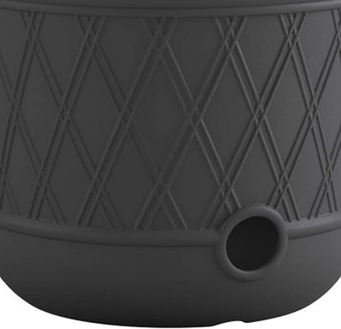 Suncast 12 Pack 14" x 12" Round Resin Decorative Weatherproof Outdoor Hideaway Standard Garden Hose Storage Pot with Drainage Holes, Gray Suncast